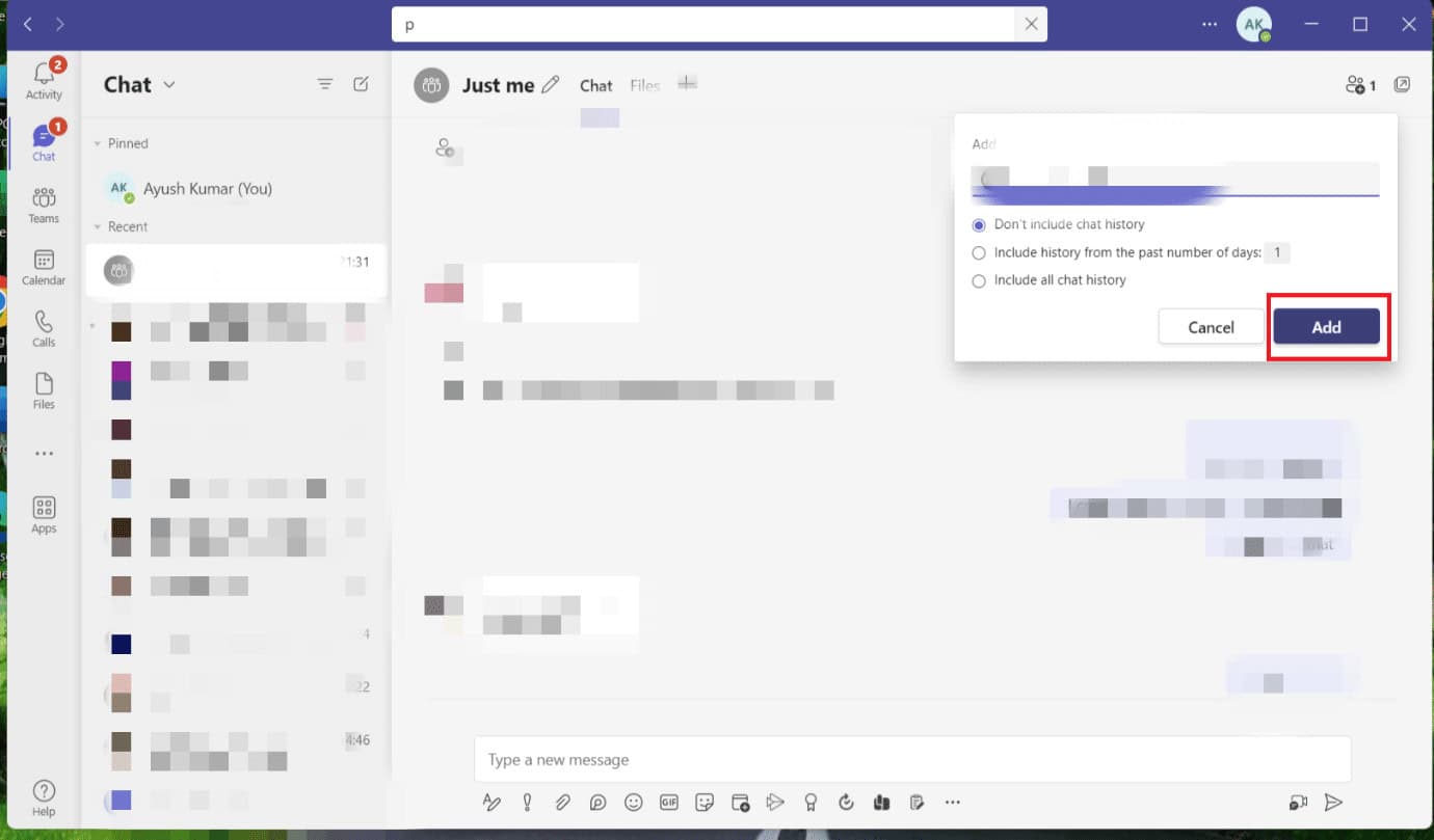Click on the Add option and hit Close