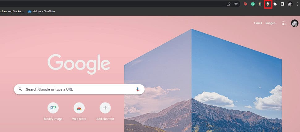 Click on the dark mode toolbar button