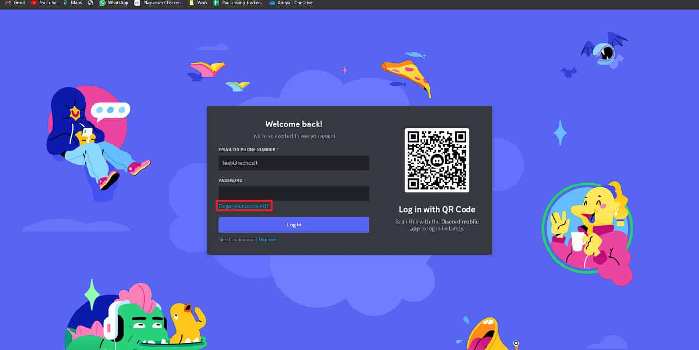 Click on the Forgot your password option. Fix Discord Email is Already Registered Error