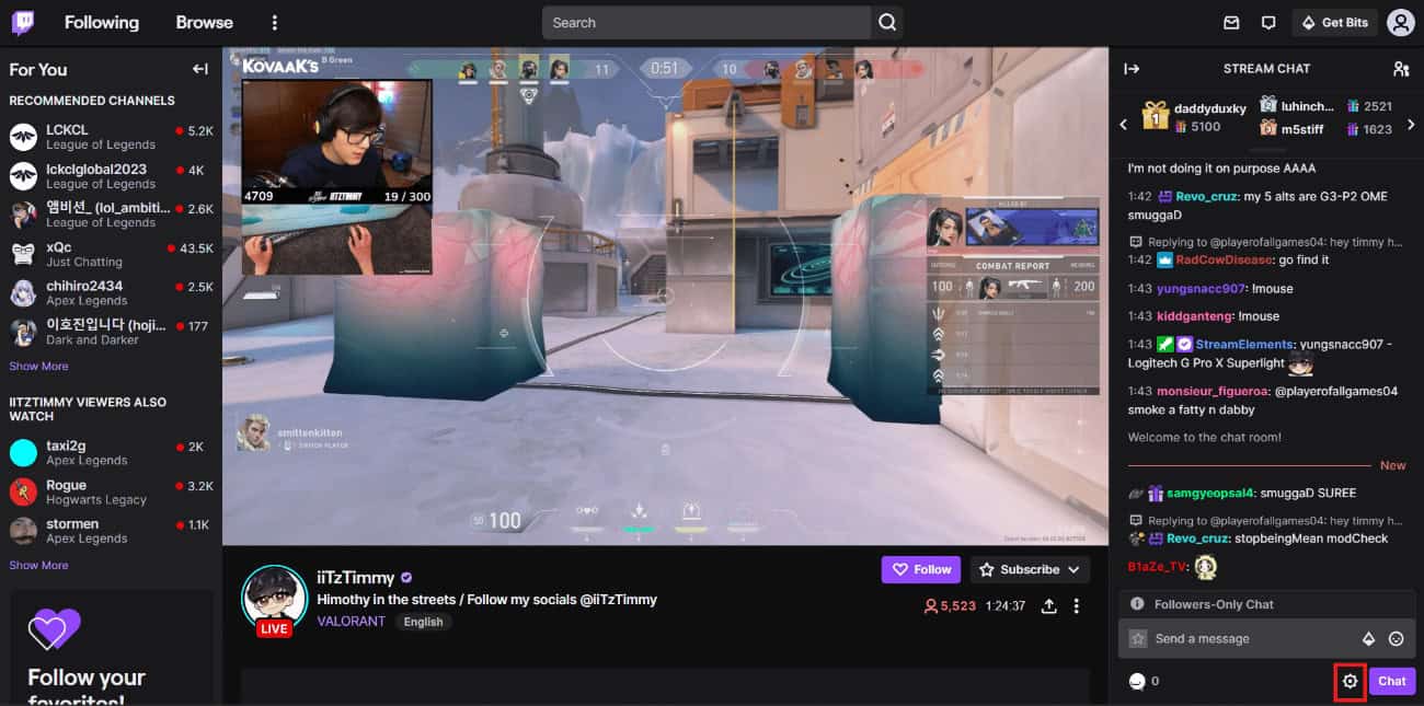 Click on the gear icon at the bottom right corner to open the Chat Settings. 
