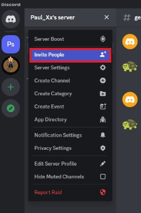 Click on the Invite People option