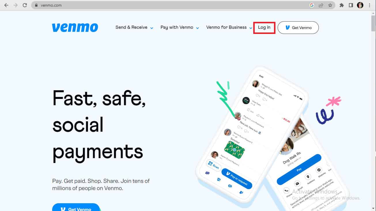 Click on the Log in to log into your account. 