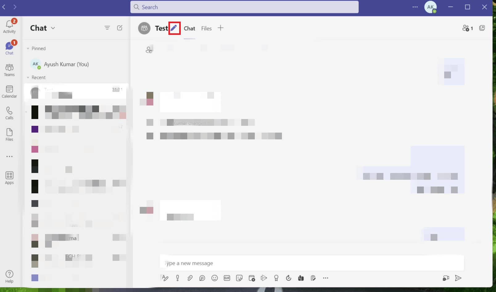 Click on the pencil icon