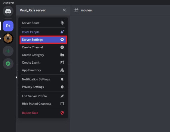 Click on the Server Settings. How to Add Reaction Roles on Discord Carl Bot