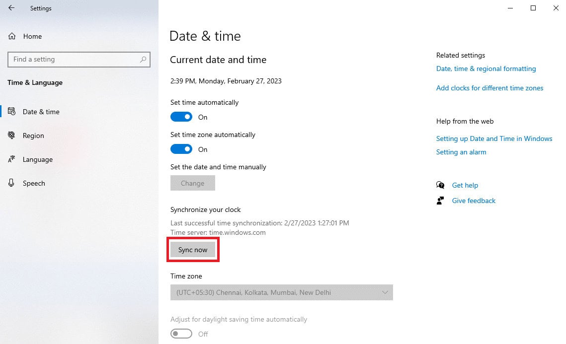 click Sync now. Fix This Application Made Too Many Requests Error