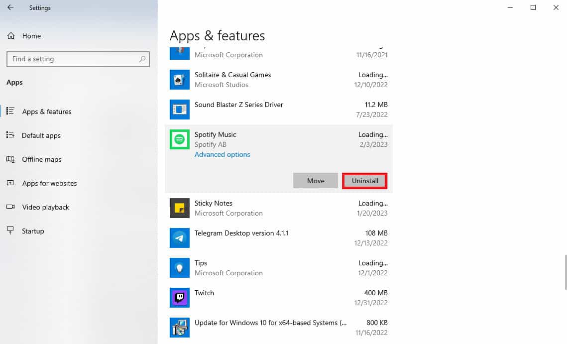Click Uninstall. How to Fix the Specified User Does Not Have a Valid Profile