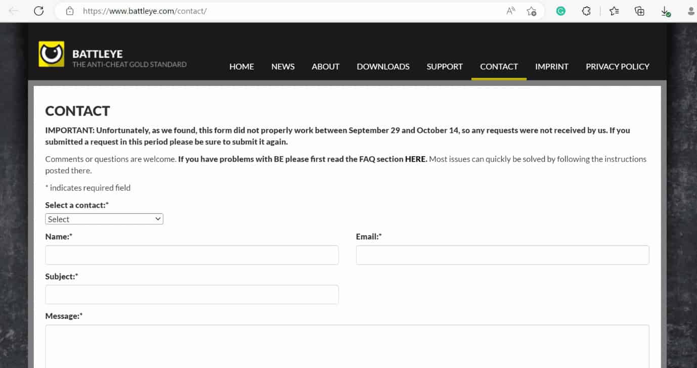 contact page. Fix Destiny 2 Error Code Plum