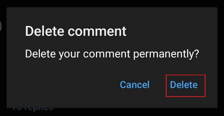 tap on delete