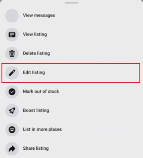 desired listing - three-dotted icon - Edit listing | Can You Edit a Facebook Marketplace Listing