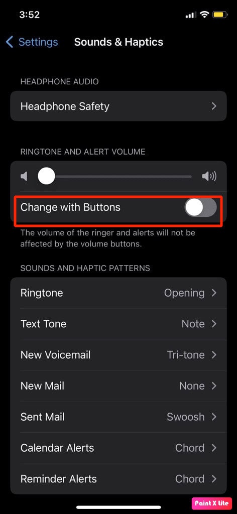 disbale change with buttons | fix silent alarm issue on iPhone