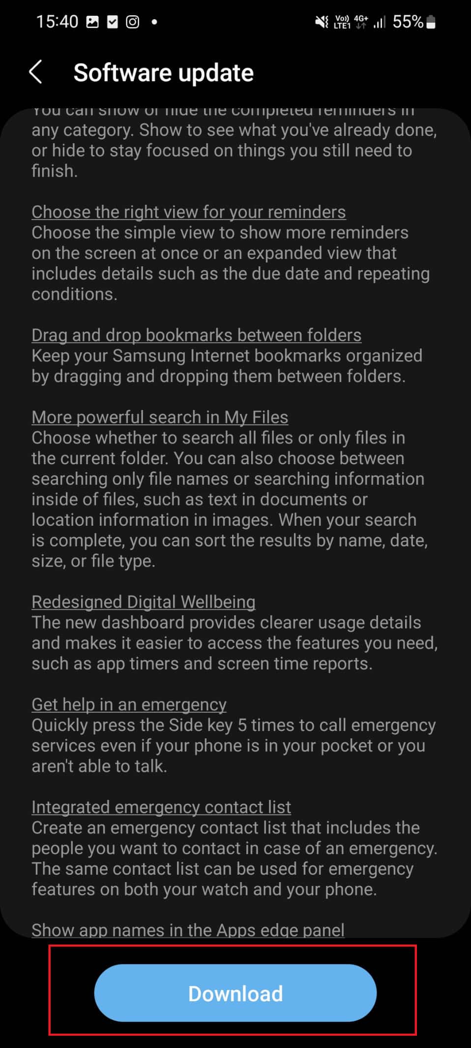 download option for software update. Fix Samsung Phone Keeps Restarting