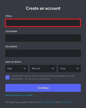 Enter a new Email address under Email | How to verify age on Discord