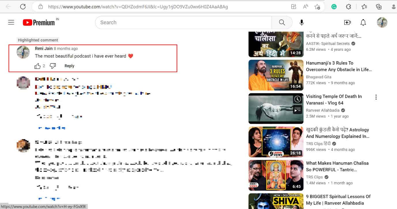 find comment youtube