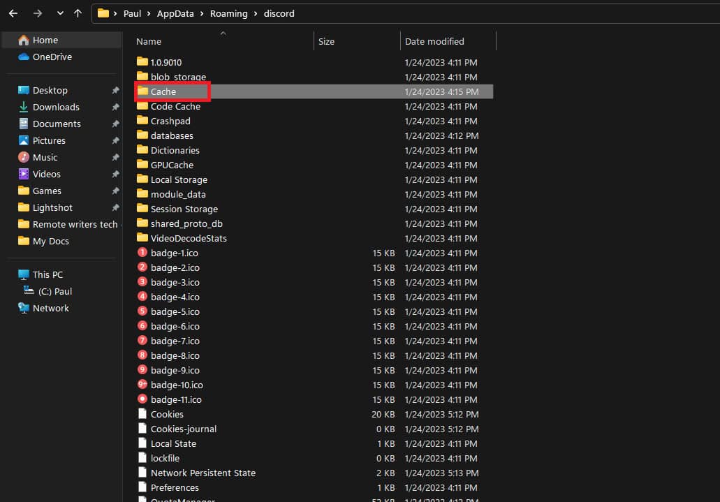 find the Cache folder and delete. Fix Discord Search Not Working on PC