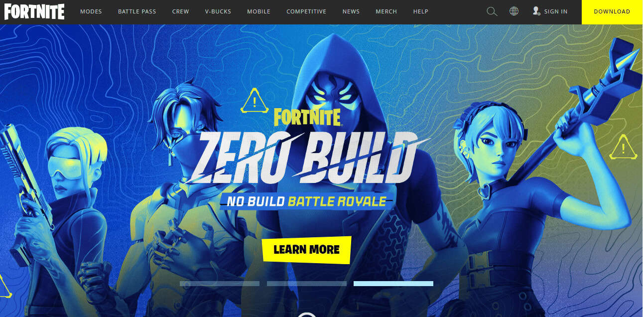 FORTNITE webpage
