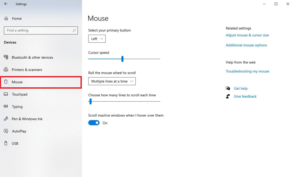 navigate to Mouse