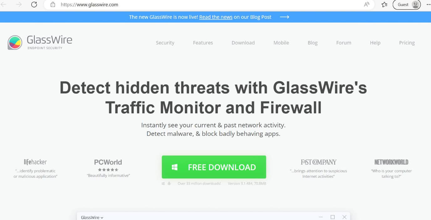 glasswire web page. 18 Best Free Firewall for Windows