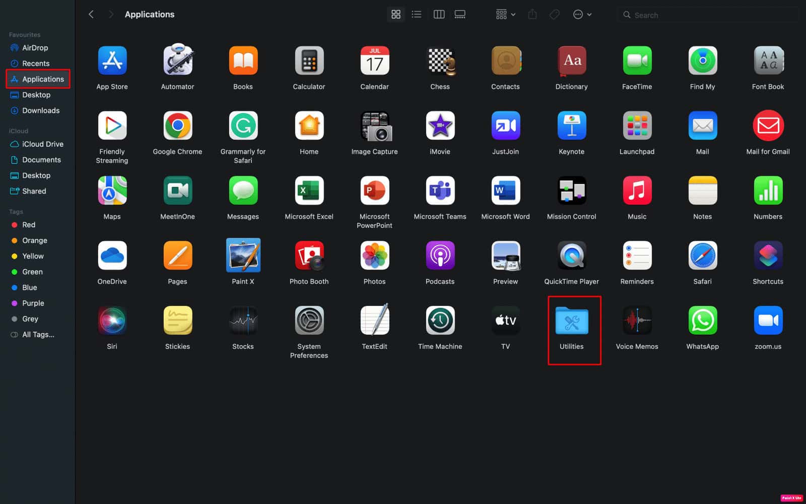 go to applications folder, then click on utilitues