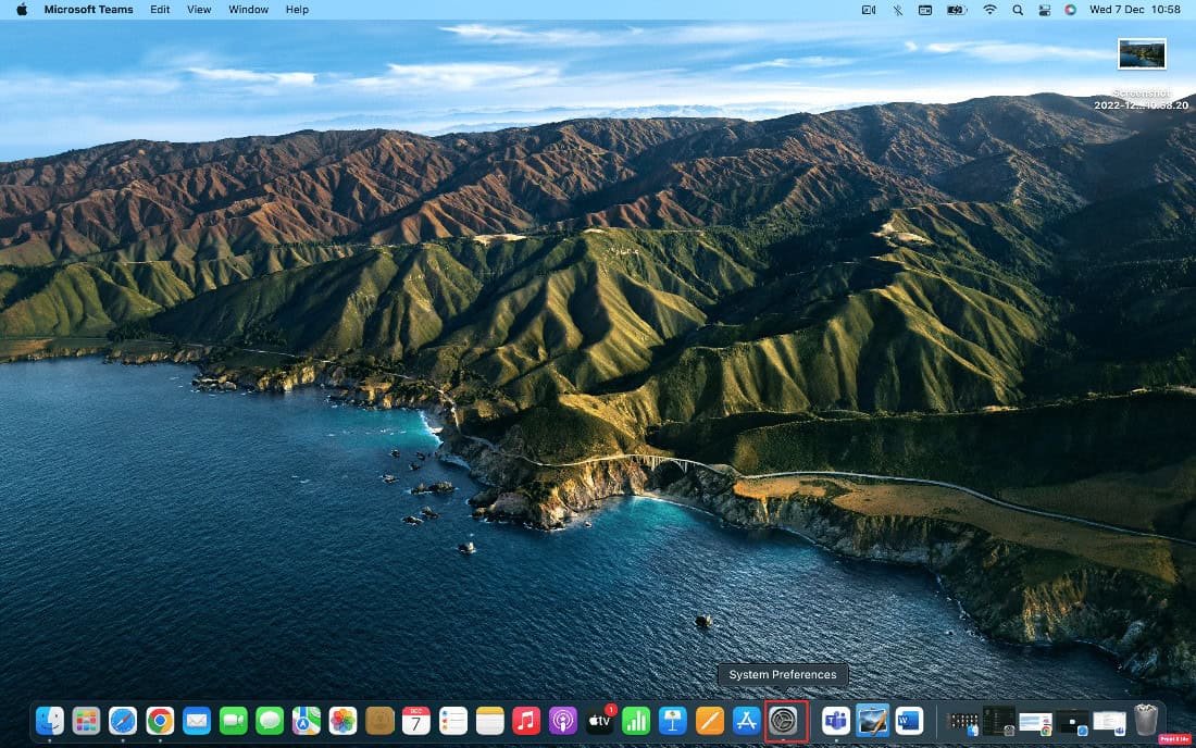 go to system preferences