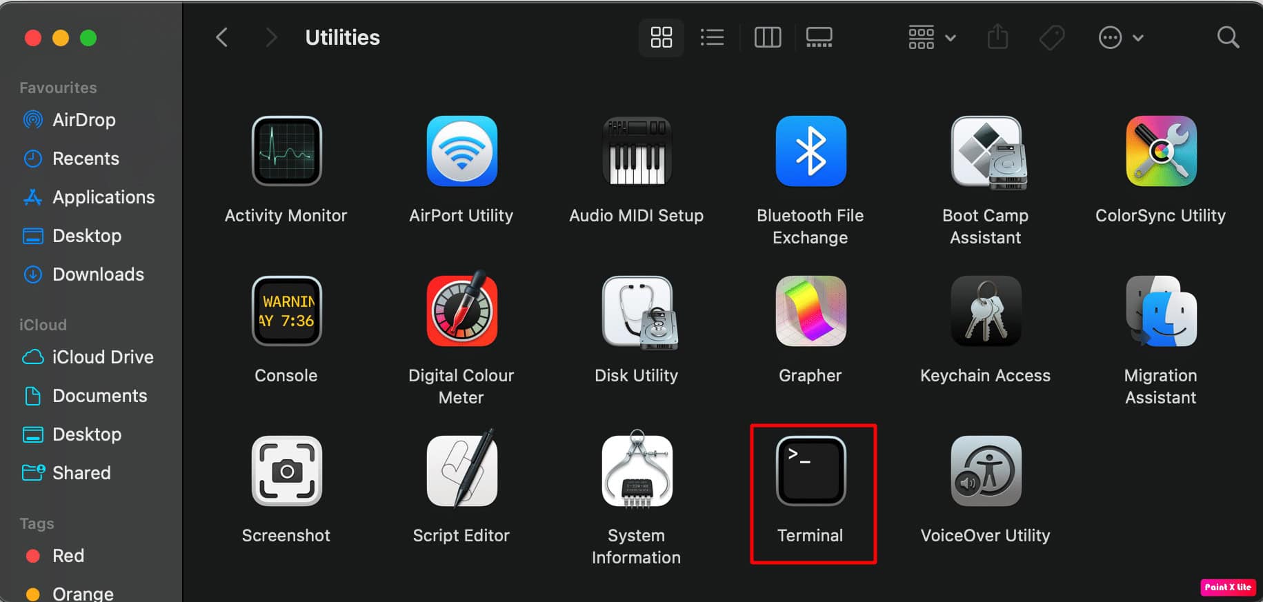 go to terminal app