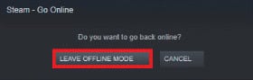 Go to the LEAVE OFFLINE MODE option. Fix Could Not Connect to Steam Network Error
