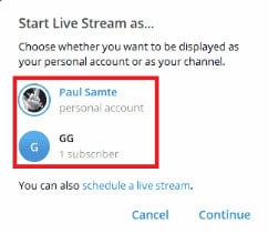 Start Live Stream asโฆ window