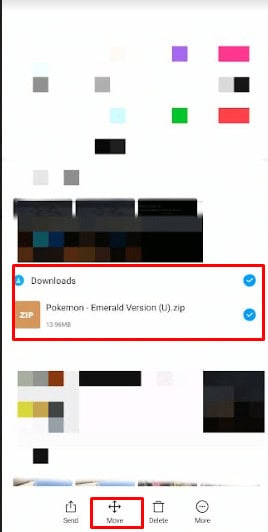 tap on the file you want to move and tap on it 