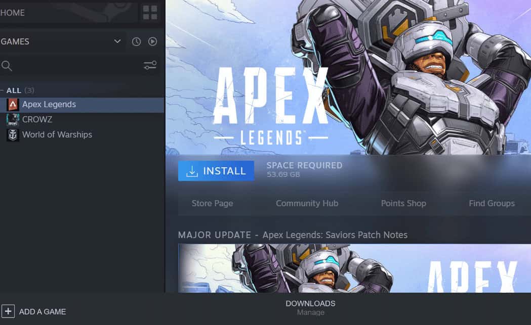 INSTALL the Apex Legends application 