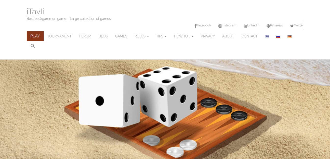 iTavli webpage