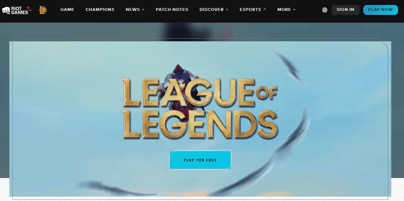 LEAGUE OF LEGENDS webpage. 23 Best Live Service Games
