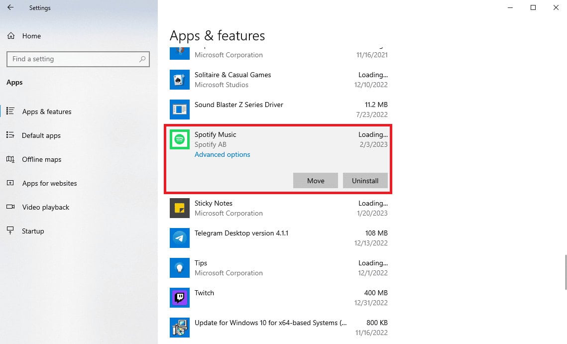 locate and select Spotify. How to Fix the Specified User Does Not Have a Valid Profile