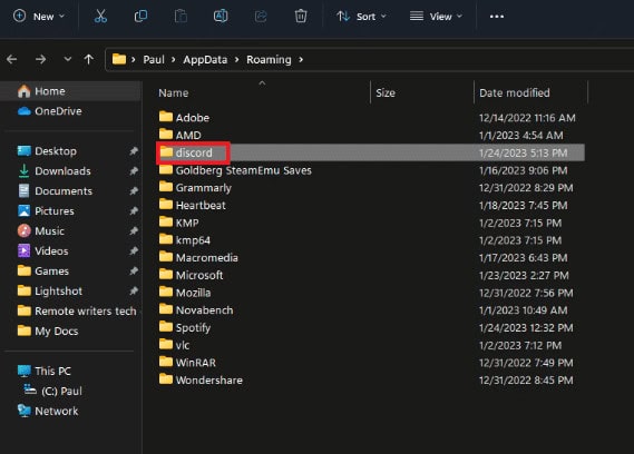 Look for the discord folder and open it