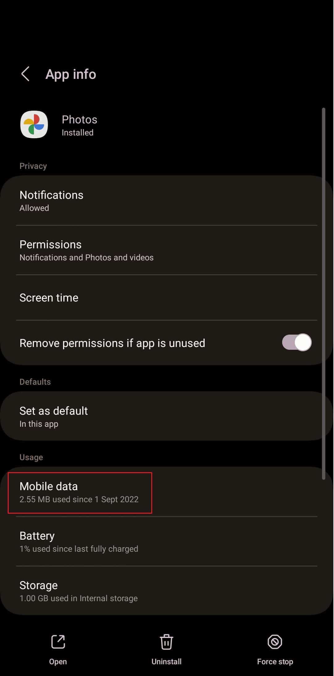 Mobile data option