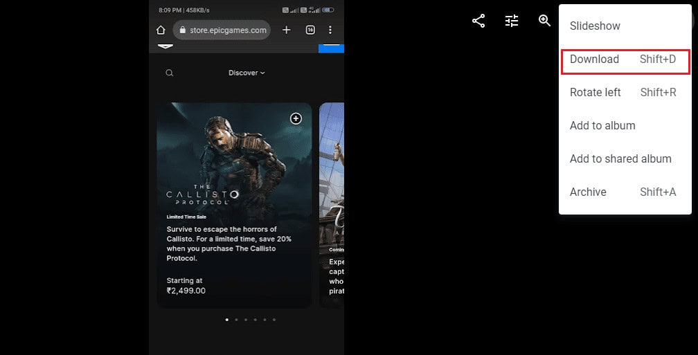 click on Download option