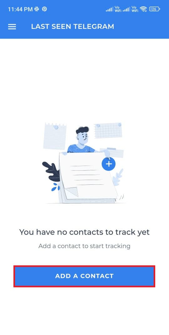 tap on ADD A CONTACT button
