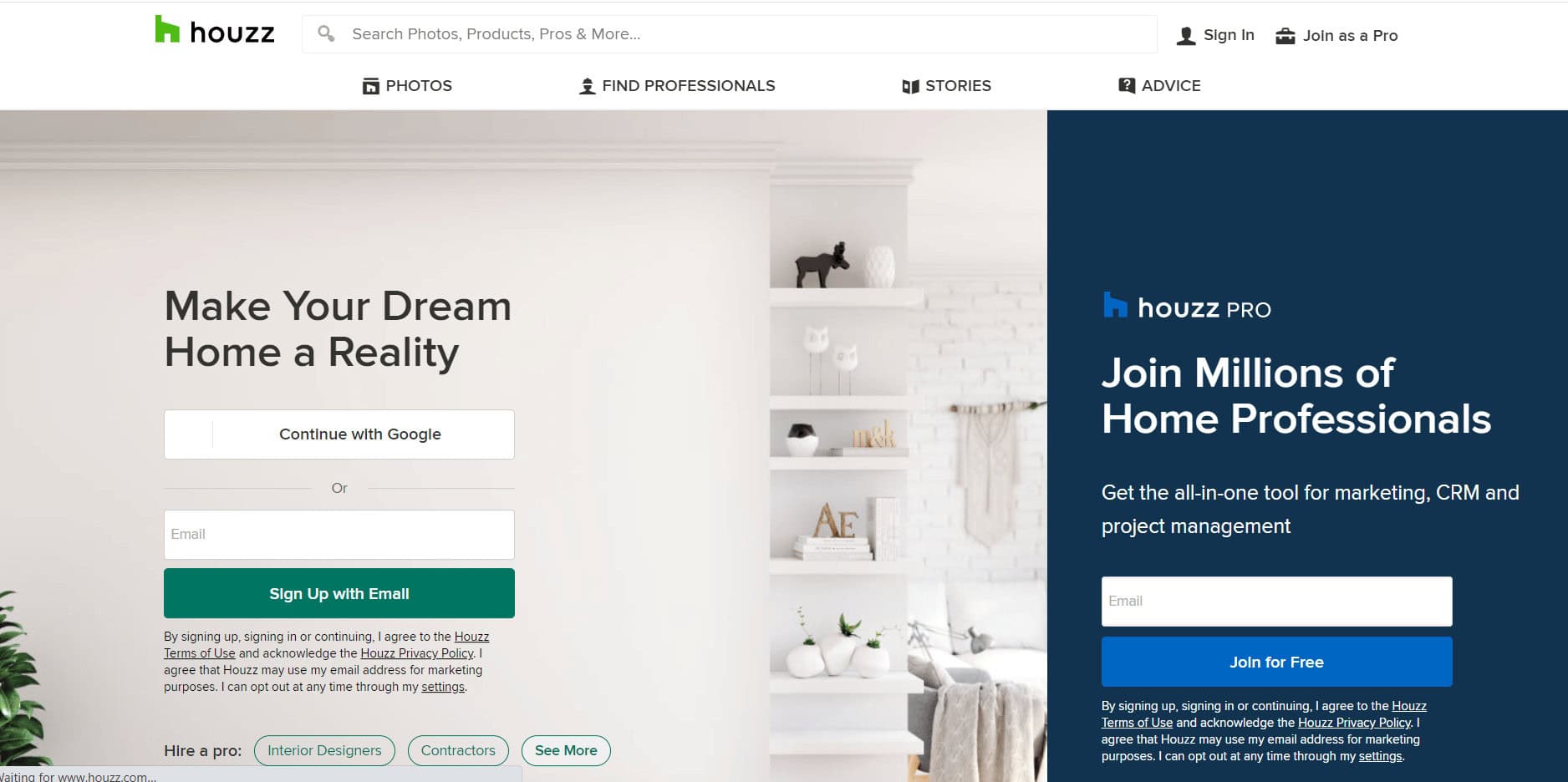 Official Webpage of Houzz