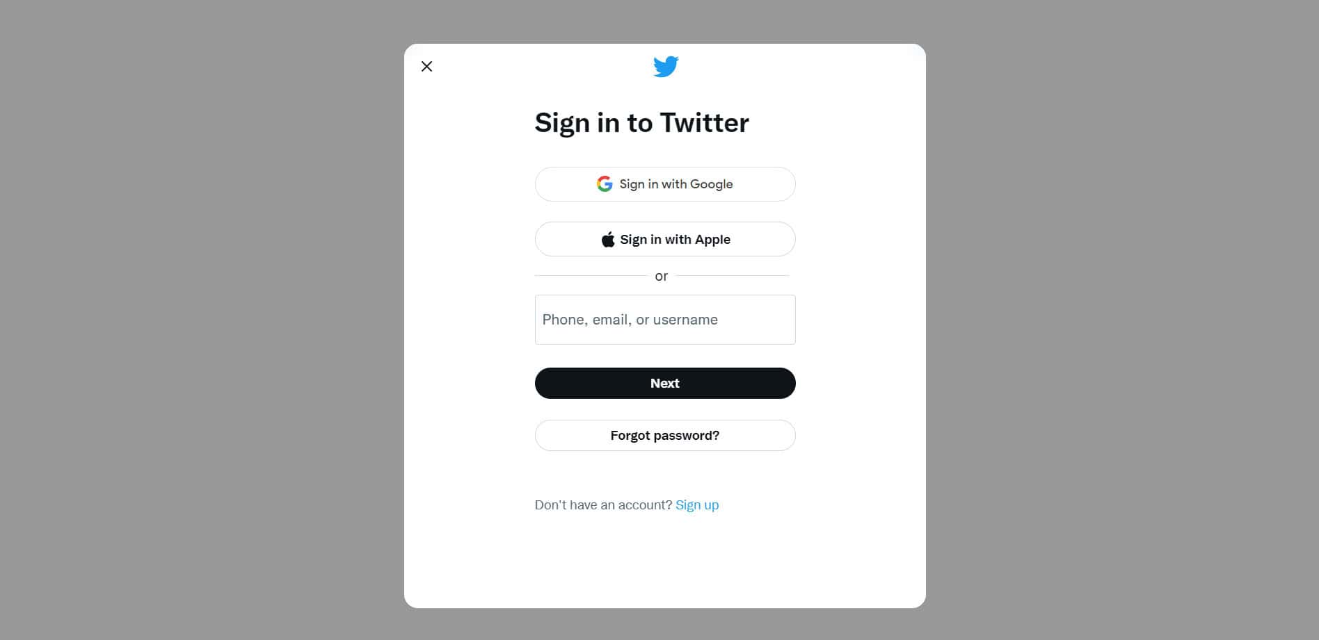 Official Webpage of Twitter