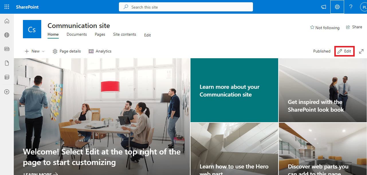 click on the Edit icon. How to Resolve SharePoint Edit Web Part Not Allowed