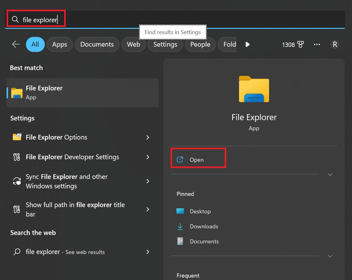 open file explorer and click on open.