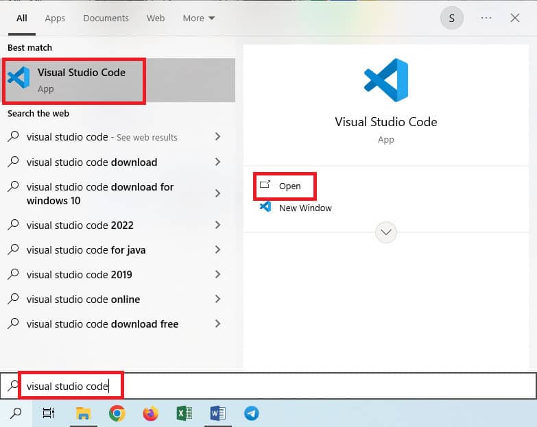 open the Visual Studio Code app