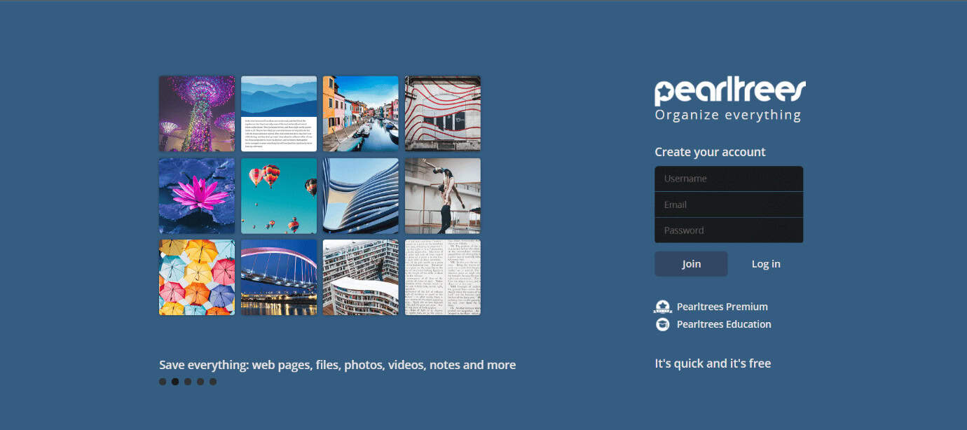 Pearltrees website home page