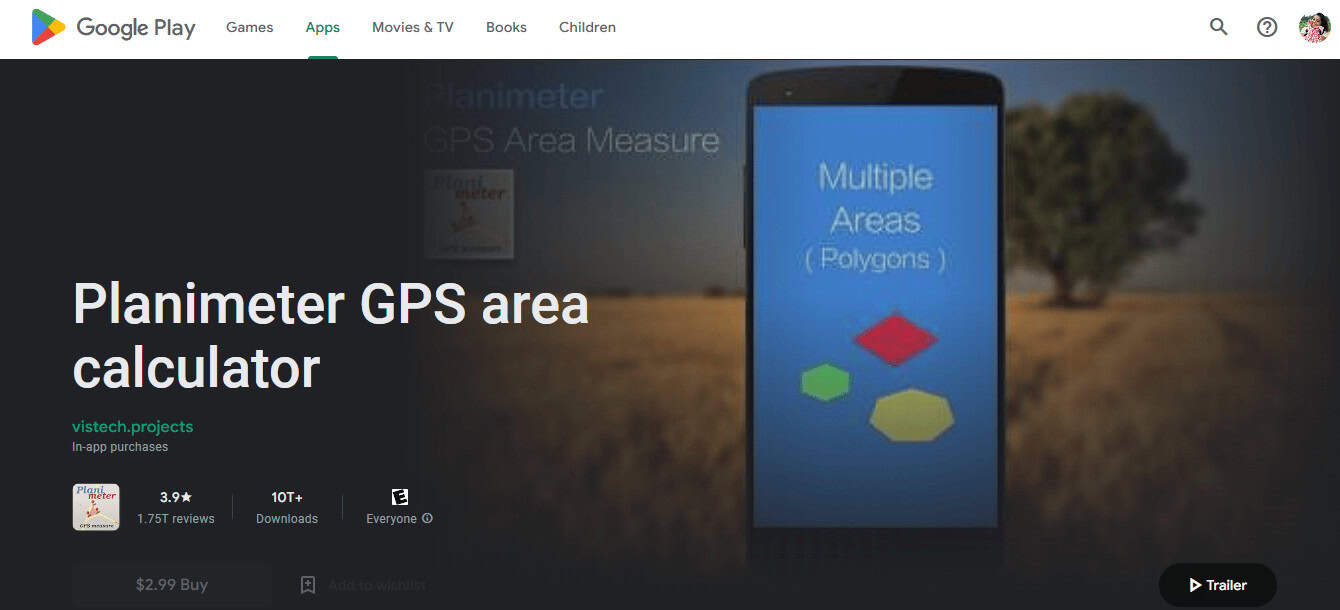 Planimeter GPS Area Calculator