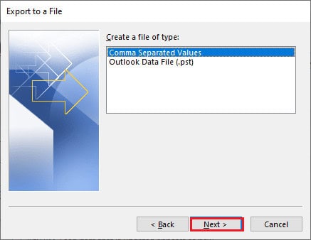 Press the Comma Separated Value DOS option. How to export email addresses from Gmail