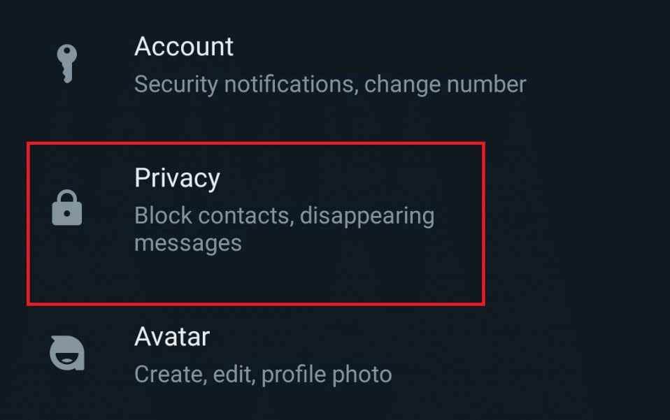 Tap on privacy