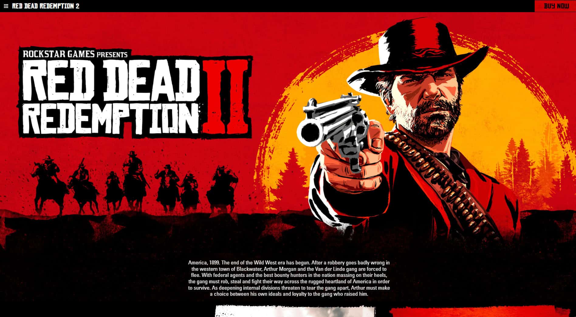 Red Dead Redemption 2 home page