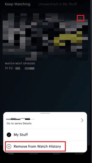 remove from watch history Hulu