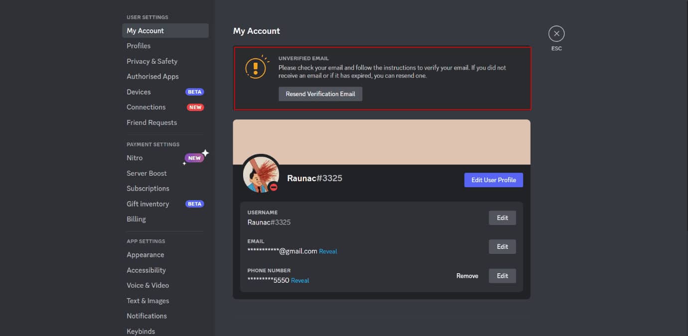 Resend verification email 