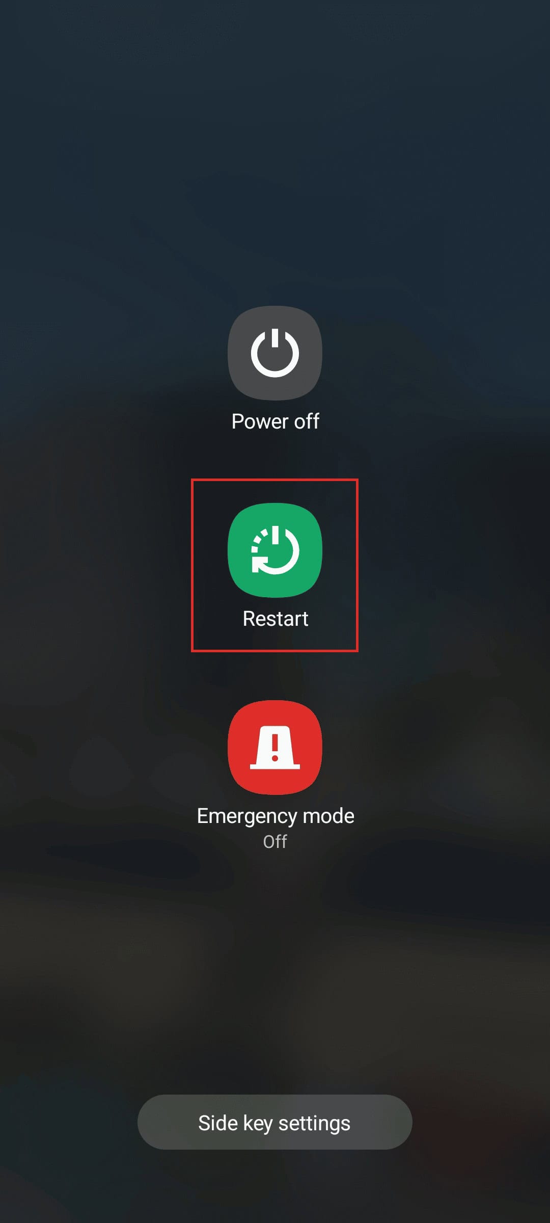 restart on samsung galaxy