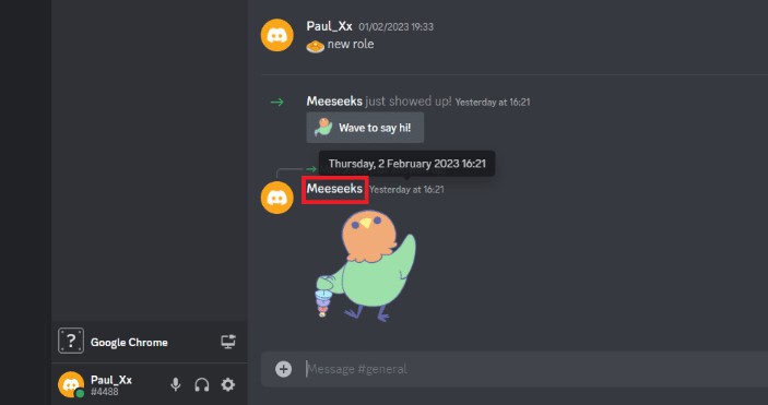 Right-click on the name of the member to be removed