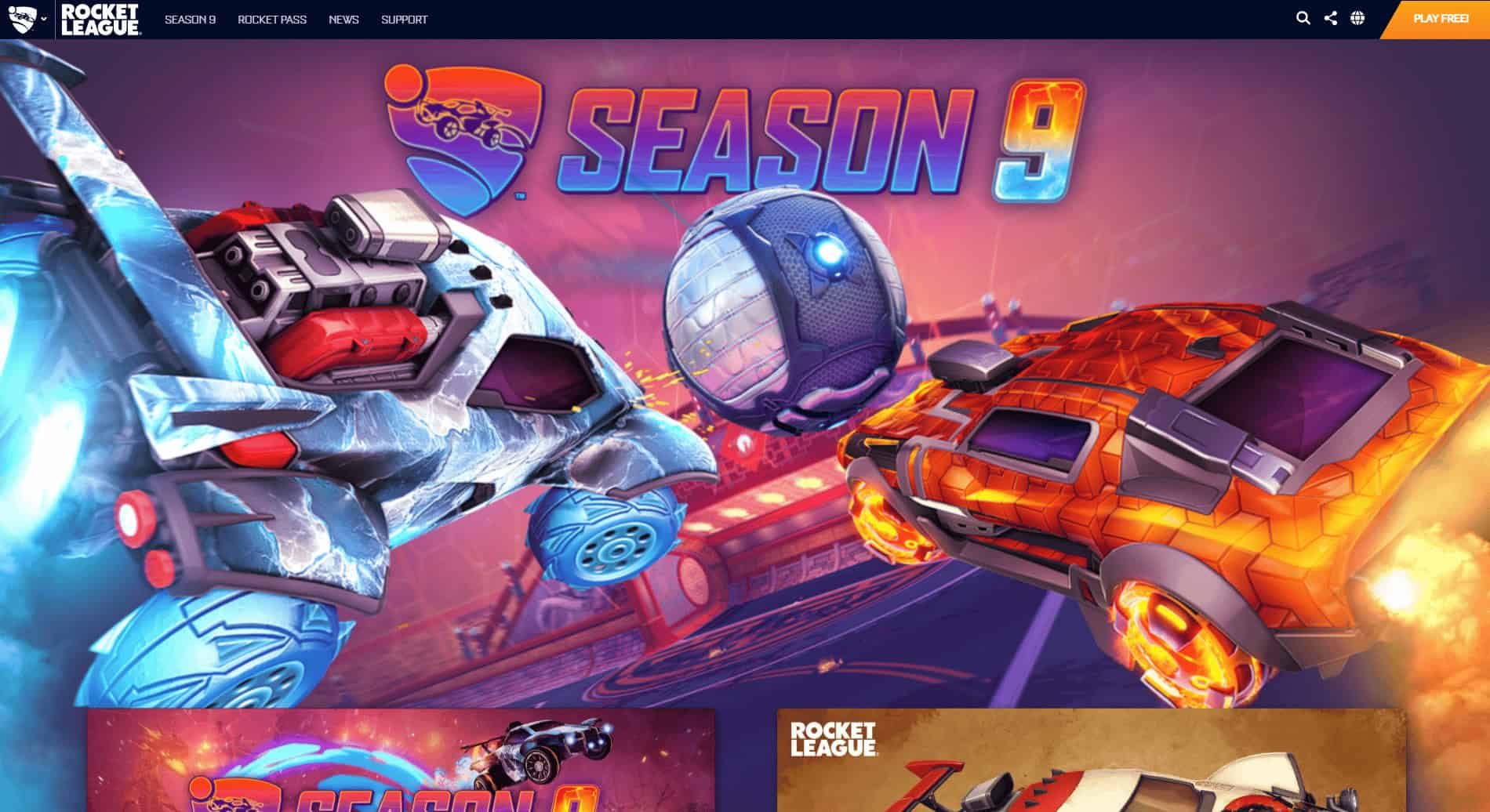 Rocket League home page